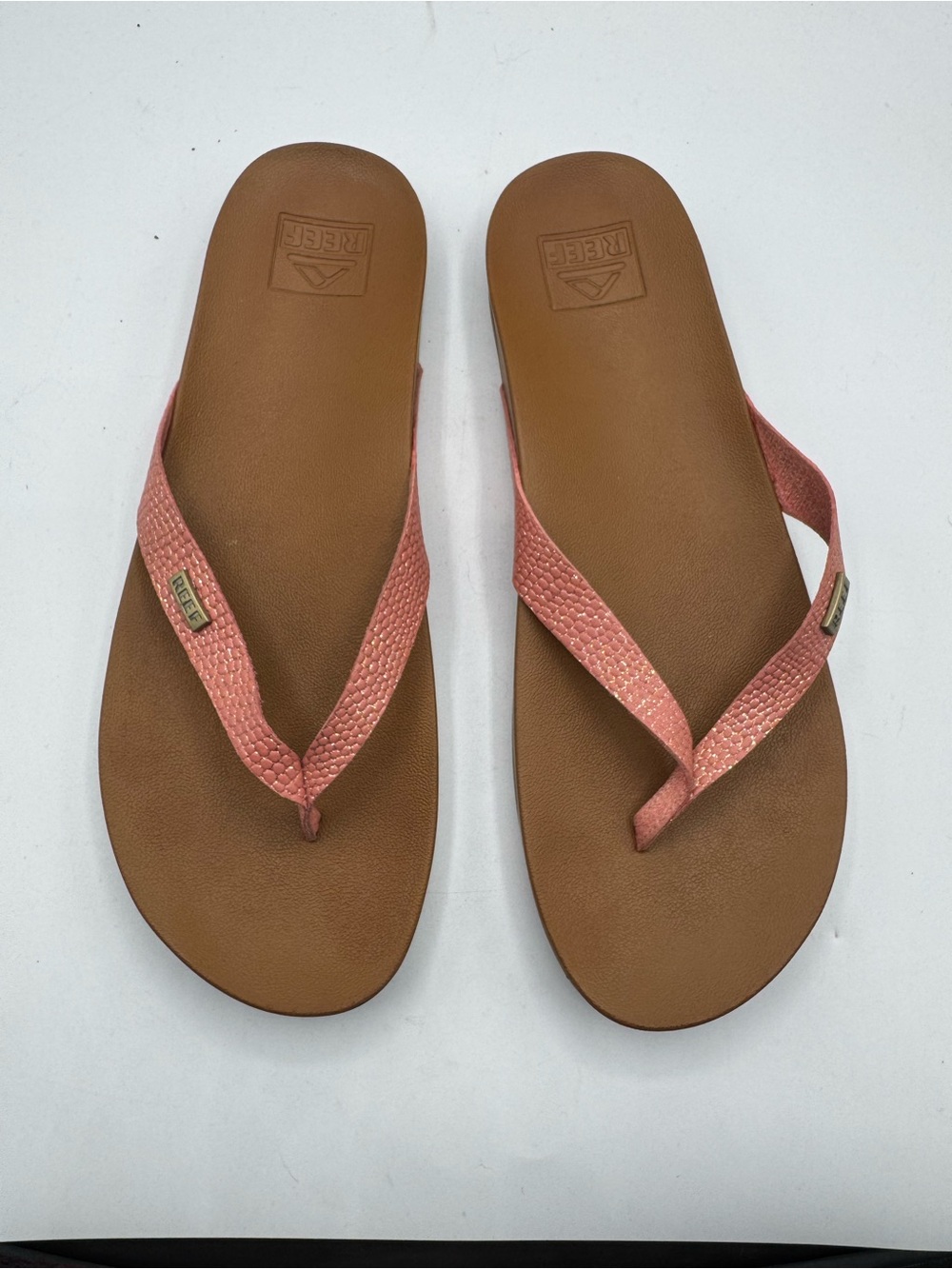Reef Women's Sandals Cushion Court Synthetic Leather Flip Flop Size 10